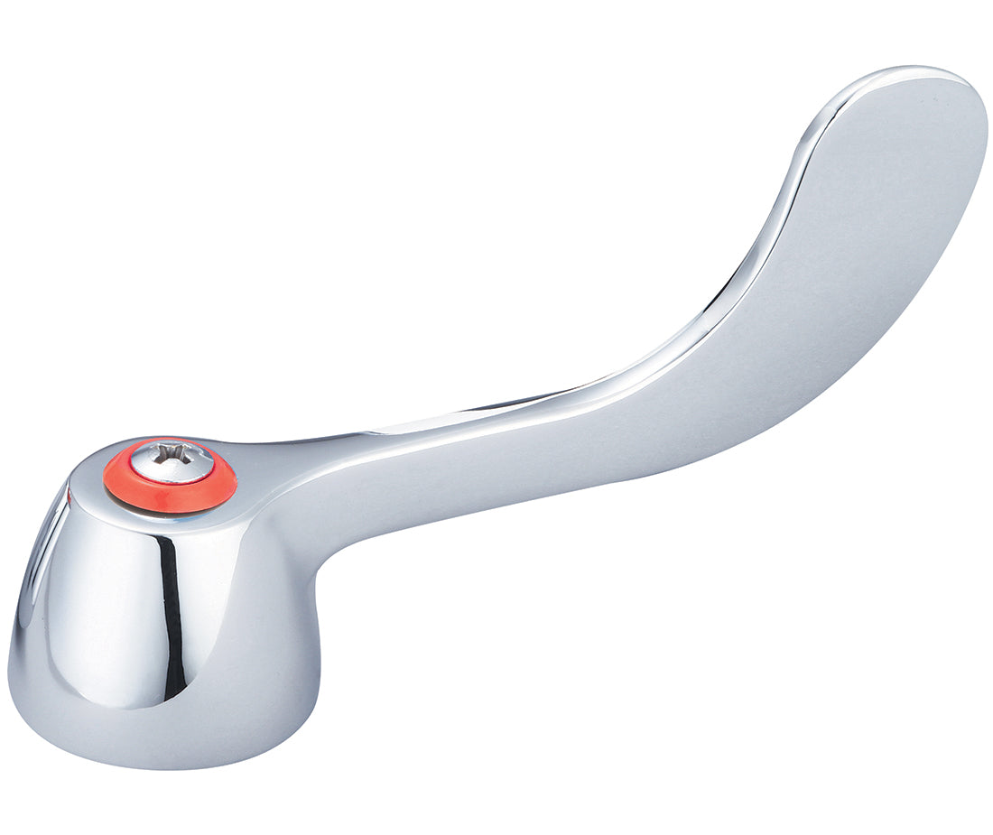 Central Brass G-4147-H Wrist Handle (4") With Red Index Ring & Screw-Hot in Polished Chrome