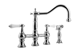 GRAFF Steelnox Bridge Kitchen Faucet with Side Spray G-4845-LC1-SN