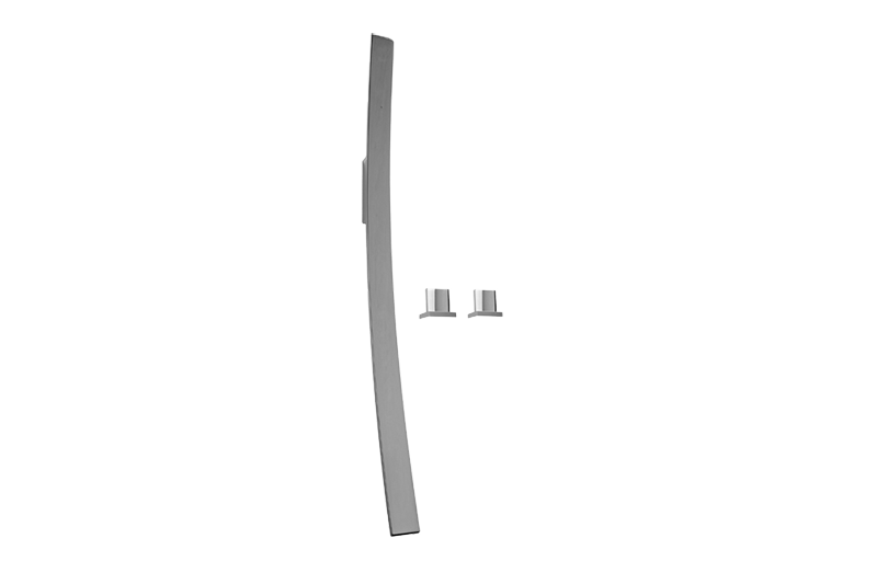 GRAFF Steelnox (Satin Nickel) Luna Wall-Mounted Tub Filler w/Deck-Mounted Handles & Handshower Set G-6050-C14B-SN