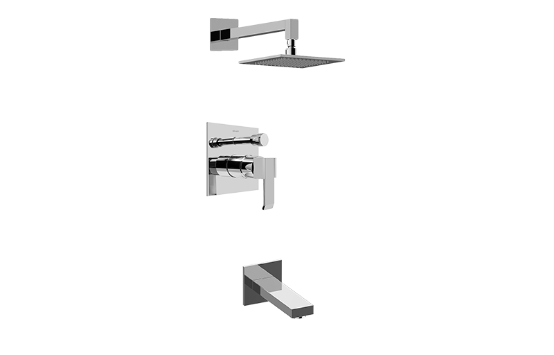 GRAFF Architectural Black Contemporary Pressure Balancing Shower Set (Rough & Trim) G-7290-LM38S-BK