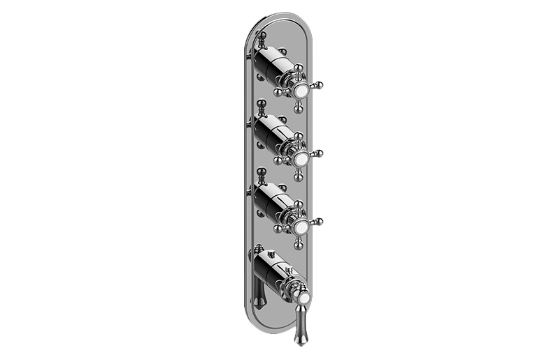 GRAFF Polished Chrome M-Series Transitional 4-Hole Trim Plate w/Handles (Vertical Installation) G-8088-LM15C2-PC-T