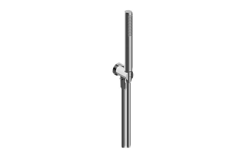 GRAFF Unfinished Brushed Brass Contemporary Handshower Set w/Wall Bracket and Integrated Wall Supply Elbow G-8627-UBB