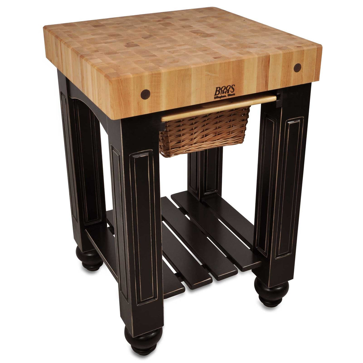 John Boos CU-GB25-AL Gathering Butcher Block Island-Work Table (4 in. L x 25 W 24 H in Alabaster)