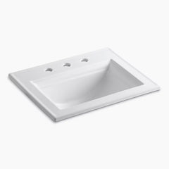 KOHLER K-2337-8-17 Memoirs Stately Rectanglar Drop in Bathroom Sink, 22 3/4