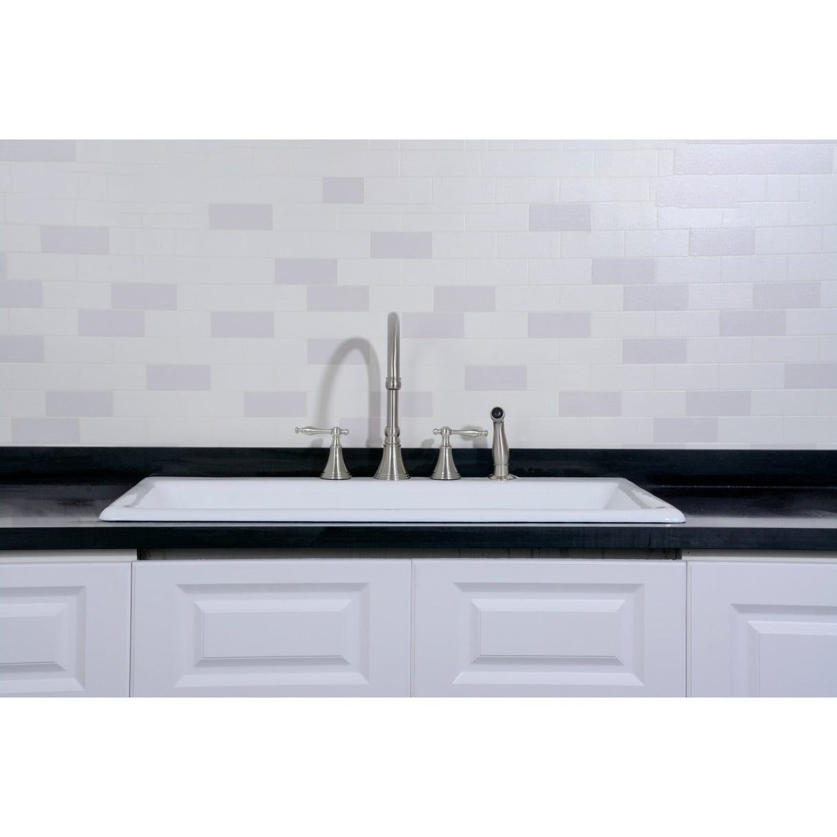 Towne GCKTS362211 36-Inch Cast Iron Self-Rimming 4-Hole Single Bowl Drop-In Kitchen Sink, White