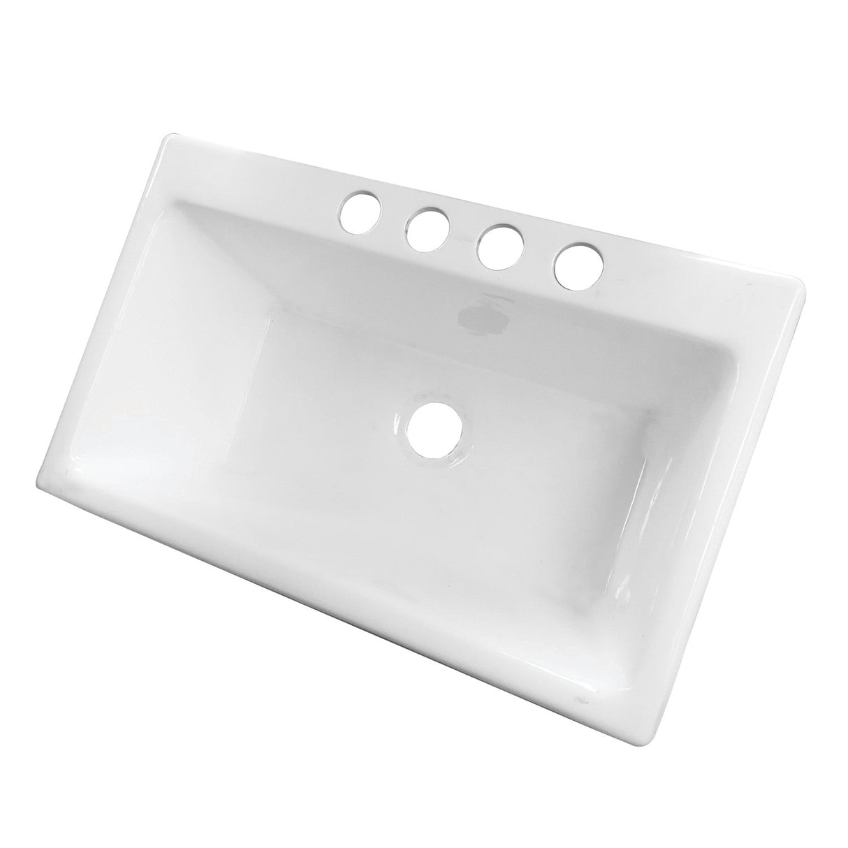 Towne GCKUS362211 36-Inch Cast Iron Undermount 4-Hole Single Bowl Kitchen Sink, White