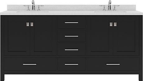 Virtu USA Caroline Avenue 72" Double Bath Vanity with Dazzle White Top and Square Sink - Luxe Bathroom Vanities Luxury Bathroom Fixtures Bathroom Furniture