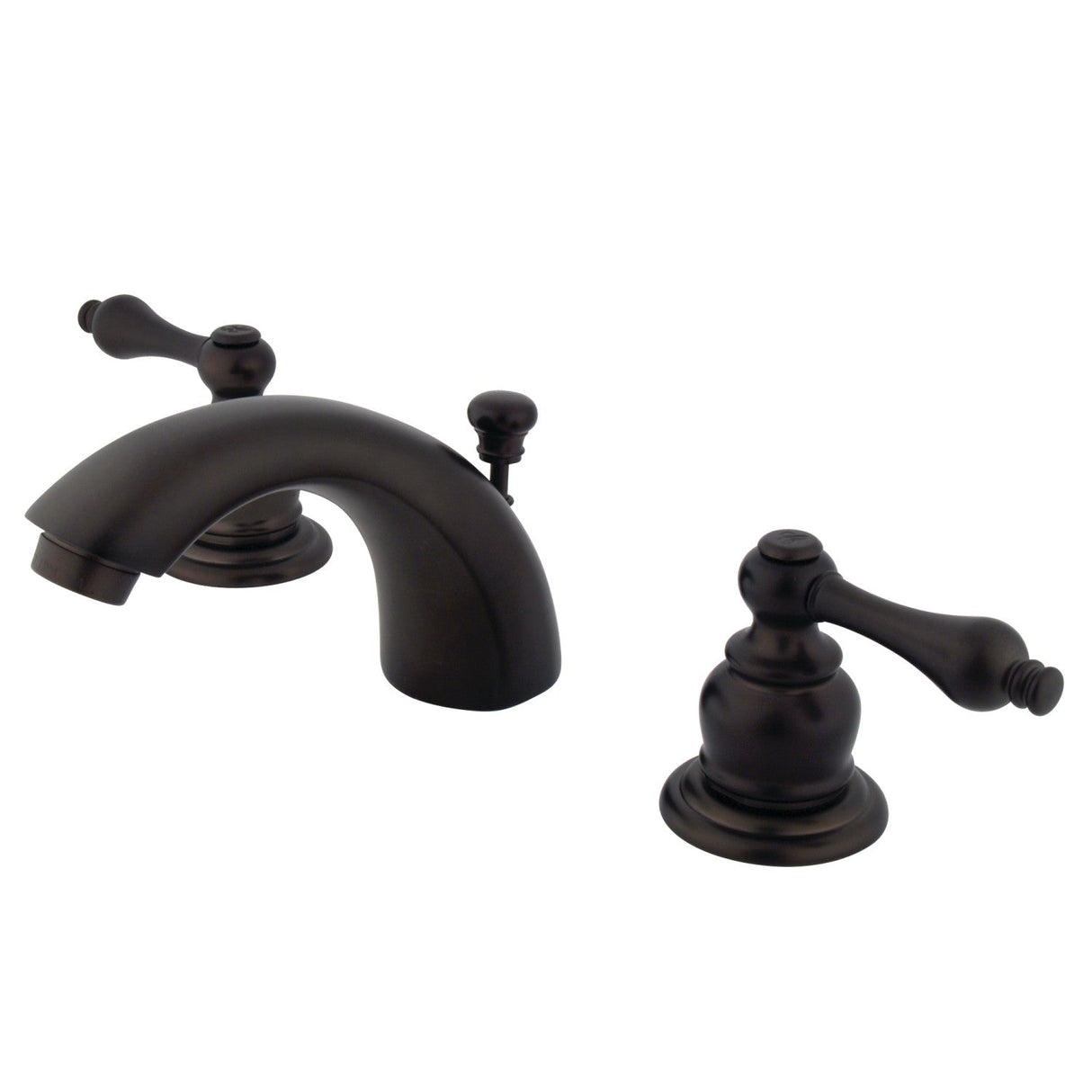 Magellan GKB945AL Two-Handle 3-Hole Deck Mount Mini-Widespread Bathroom Faucet with Plastic Pop-Up, Oil Rubbed Bronze