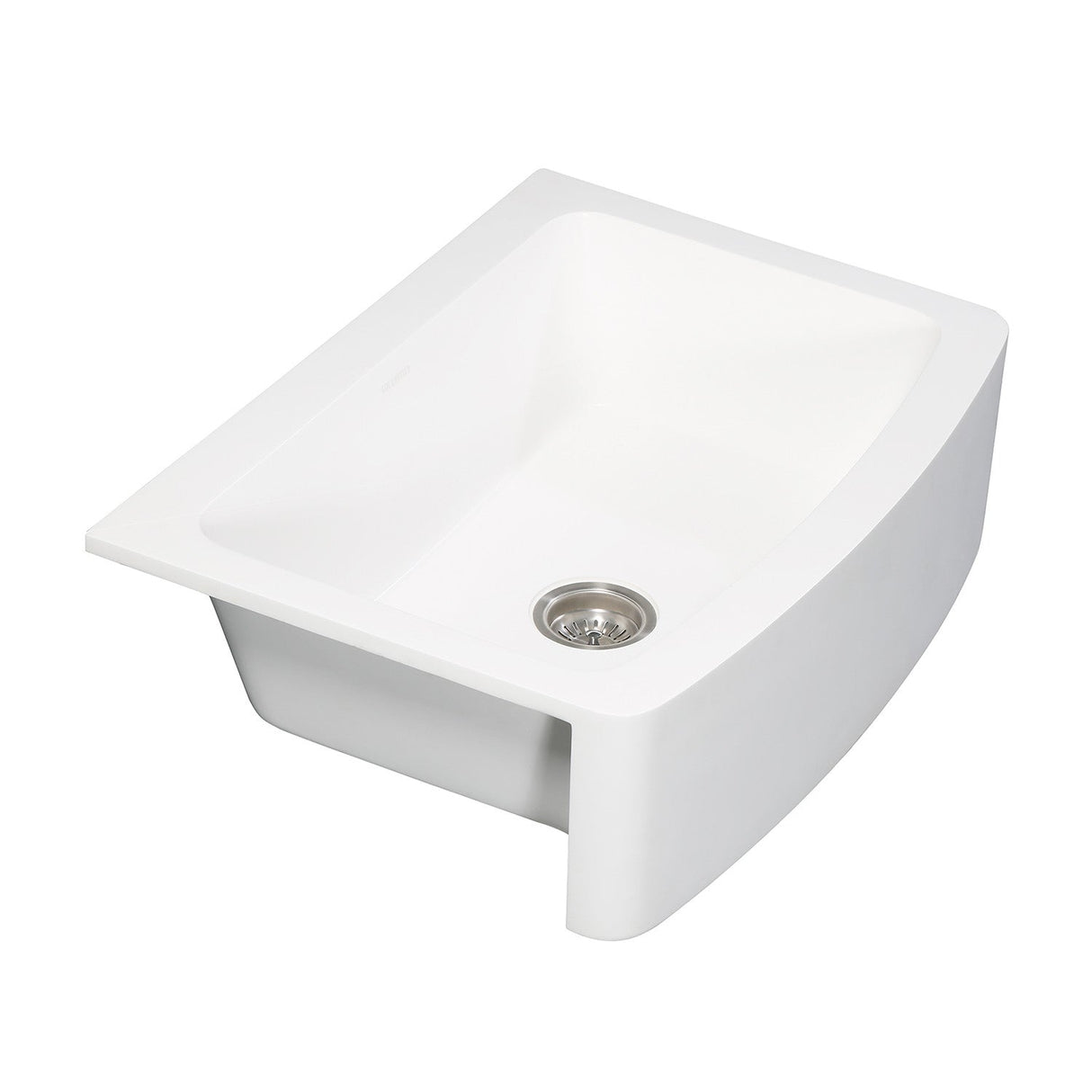 Arcticstone GKFA30229 30-Inch Solid Surface White Stone Apron-Front Single Bowl Farmhouse Kitchen Sink, Matte White
