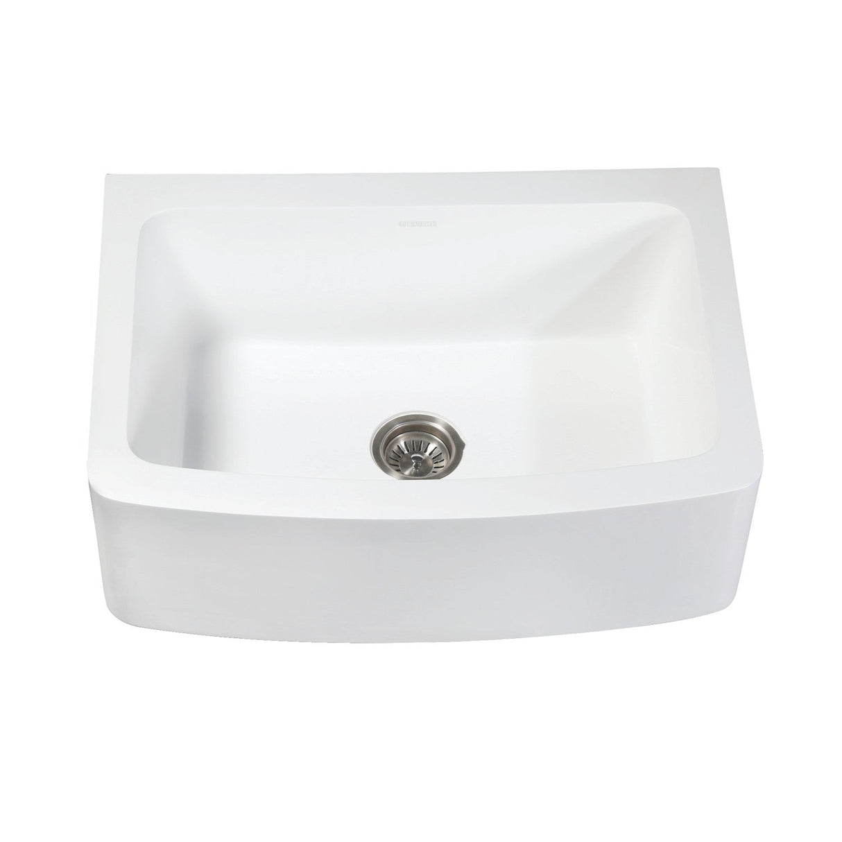 Arcticstone GKFA30229 30-Inch Solid Surface White Stone Apron-Front Single Bowl Farmhouse Kitchen Sink, Matte White