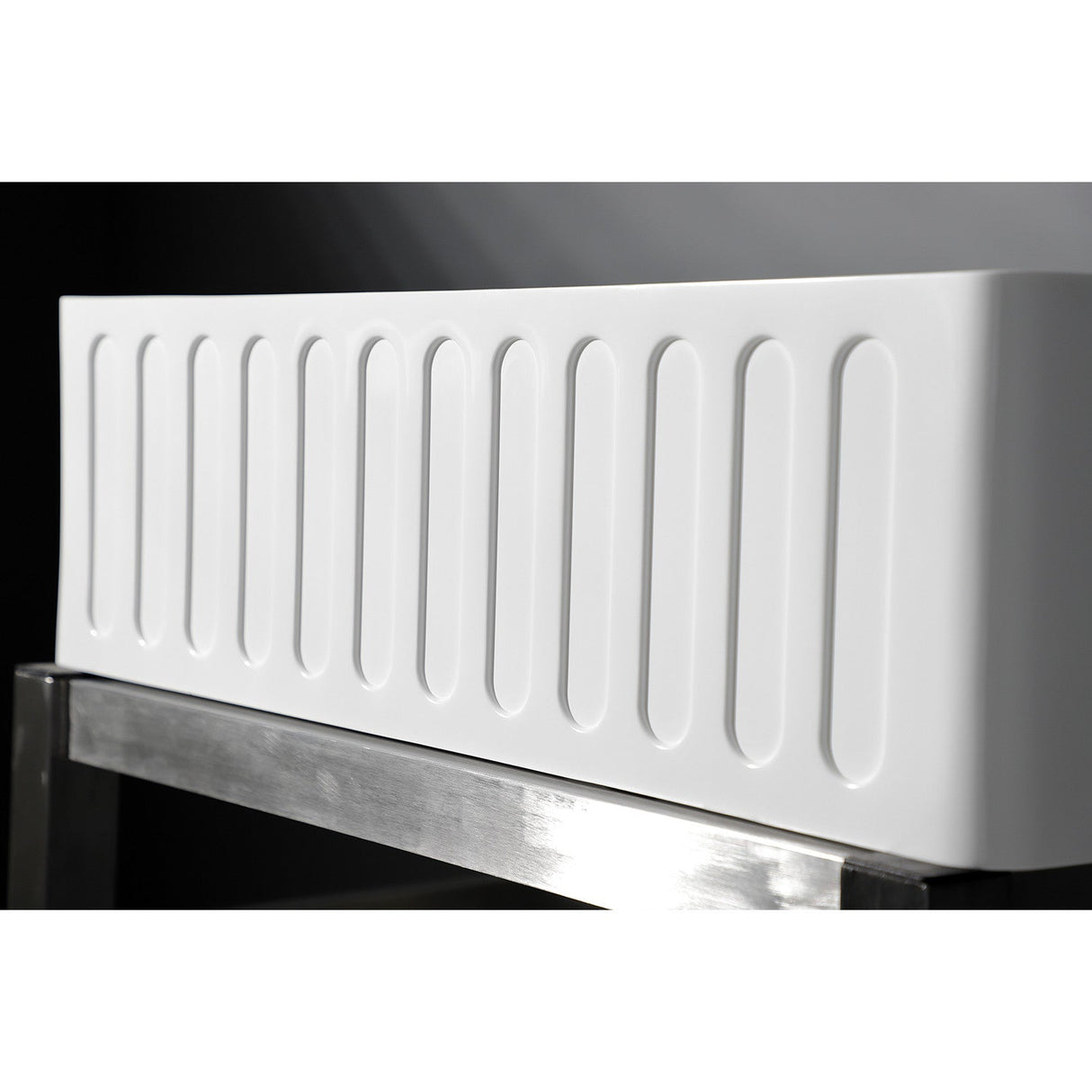 Arcticstone GKFA331810RM 33-Inch Solid Surface White Stone Apron-Front Single Bowl Farmhouse Kitchen Sink, Matte White