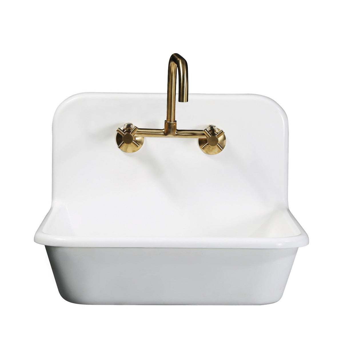 Arcticstone GKTA242119 24-Inch Solid Surface White Stone Apron-Front 2-Hole Single Bowl Top-Mount Kitchen Sink, Matte White