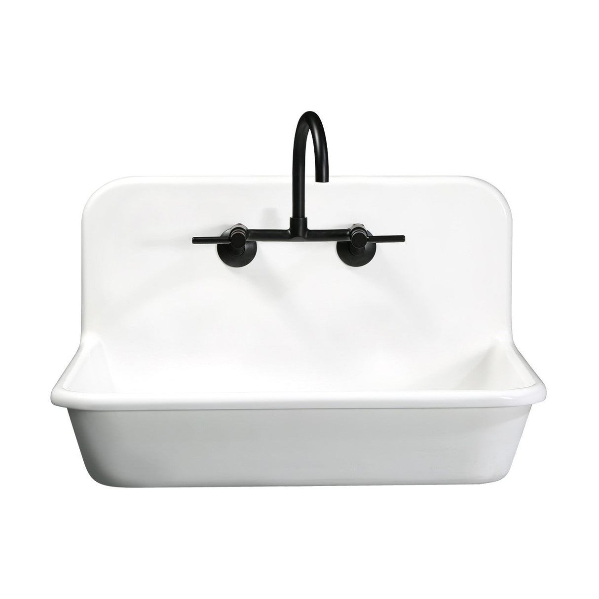 Arcticstone GKTA302119 30-Inch Solid Surface White Stone Apron-Front 2-Hole Single Bowl Top-Mount Kitchen Sink, Matte White