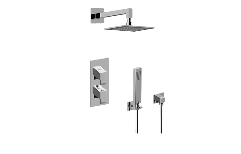 GRAFF Brushed Nickel M-Series Thermostatic Shower System - Shower with Handshower (Rough & Trim)  GM2.022WD-LM38E0-BNi