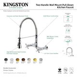 Heritage GS1243AX Wall Mount Pull-Down Sprayer Kitchen Faucet, Antique Brass