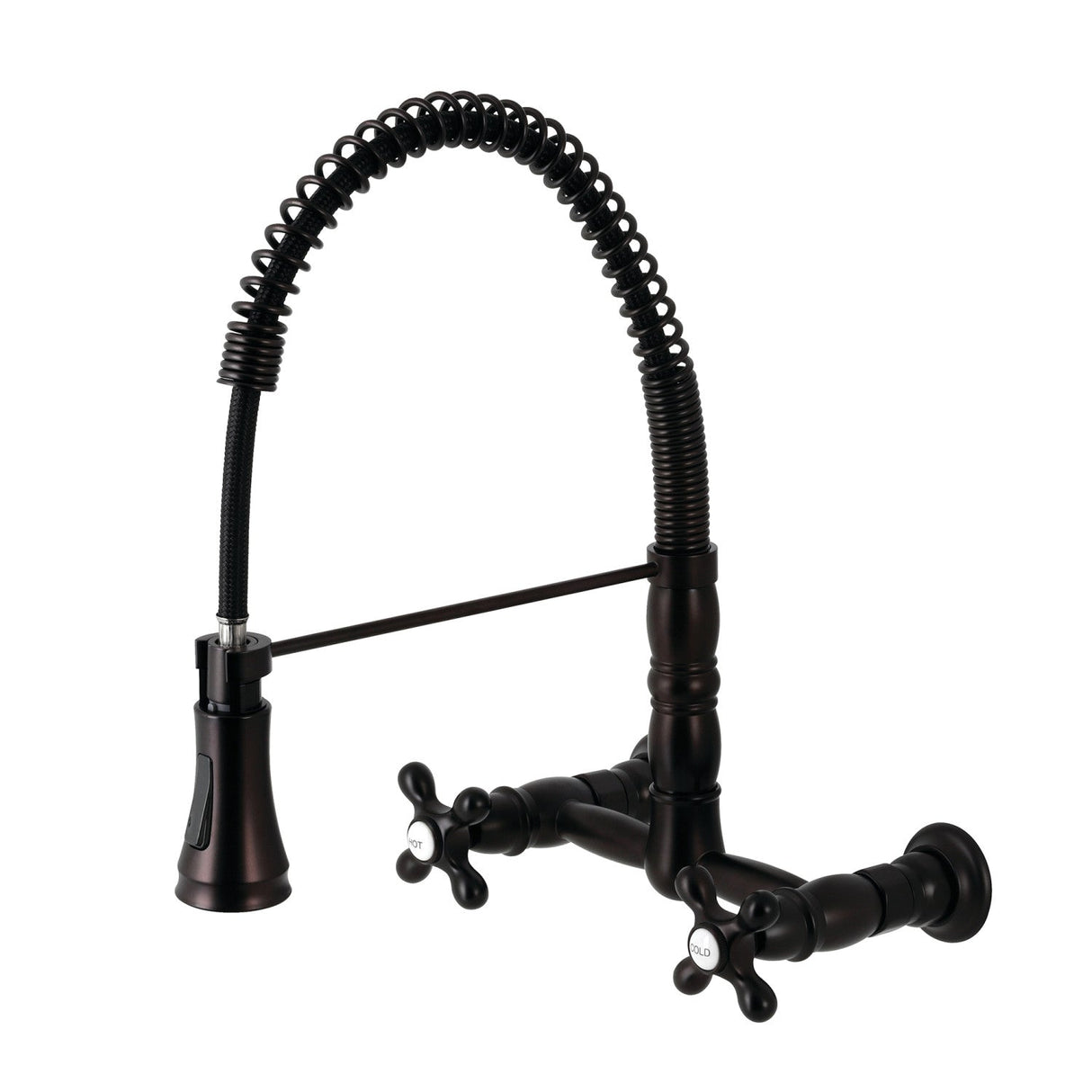 Heritage GS1245AX Wall Mount Pull-Down Sprayer Kitchen Faucet, Oil Rubbed Bronze
