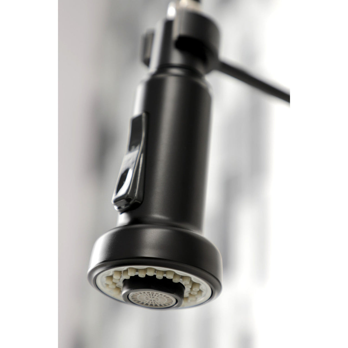 Concord GS8180DL Two-Handle 2-Hole Wall Mount Pull-Down Sprayer Kitchen Faucet, Matte Black