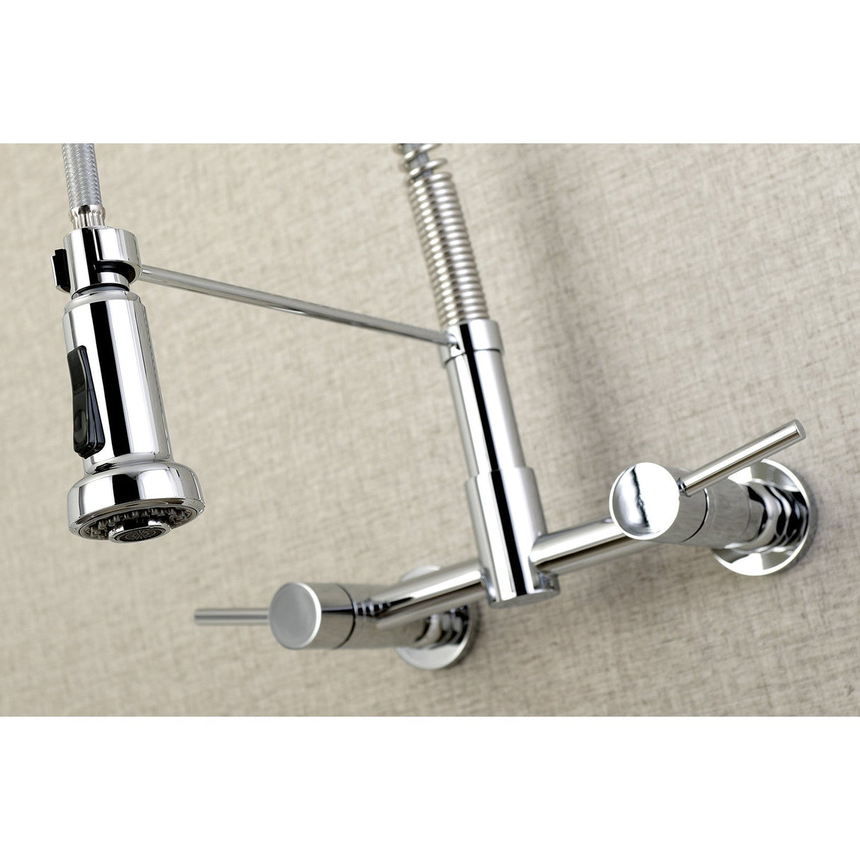 Concord GS8181DL Two-Handle 2-Hole Wall Mount Pull-Down Sprayer Kitchen Faucet, Polished Chrome