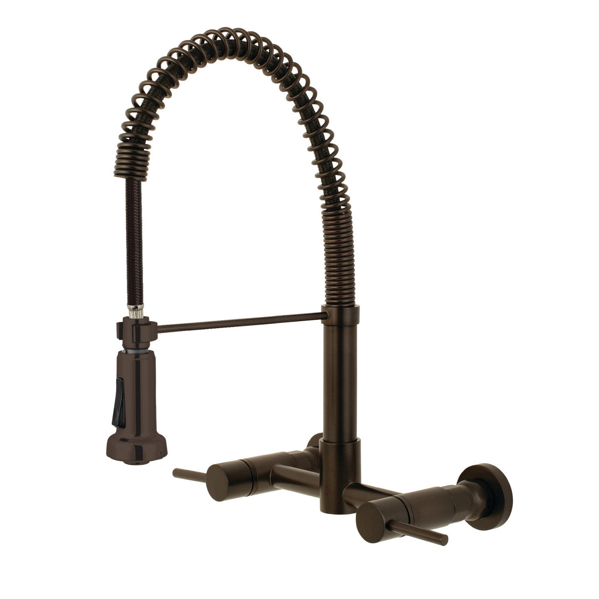 Concord GS8185DL Two-Handle 2-Hole Wall Mount Pull-Down Sprayer Kitchen Faucet, Oil Rubbed Bronze