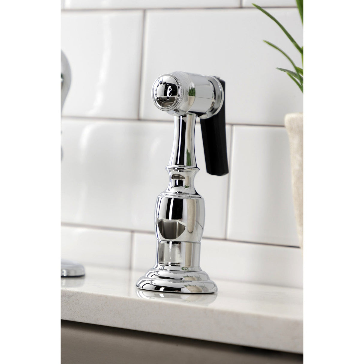 American Classic GSY7701ACLBS Single-Handle 2-or-4 Hole Deck Mount Kitchen Faucet with Brass Sprayer, Polished Chrome