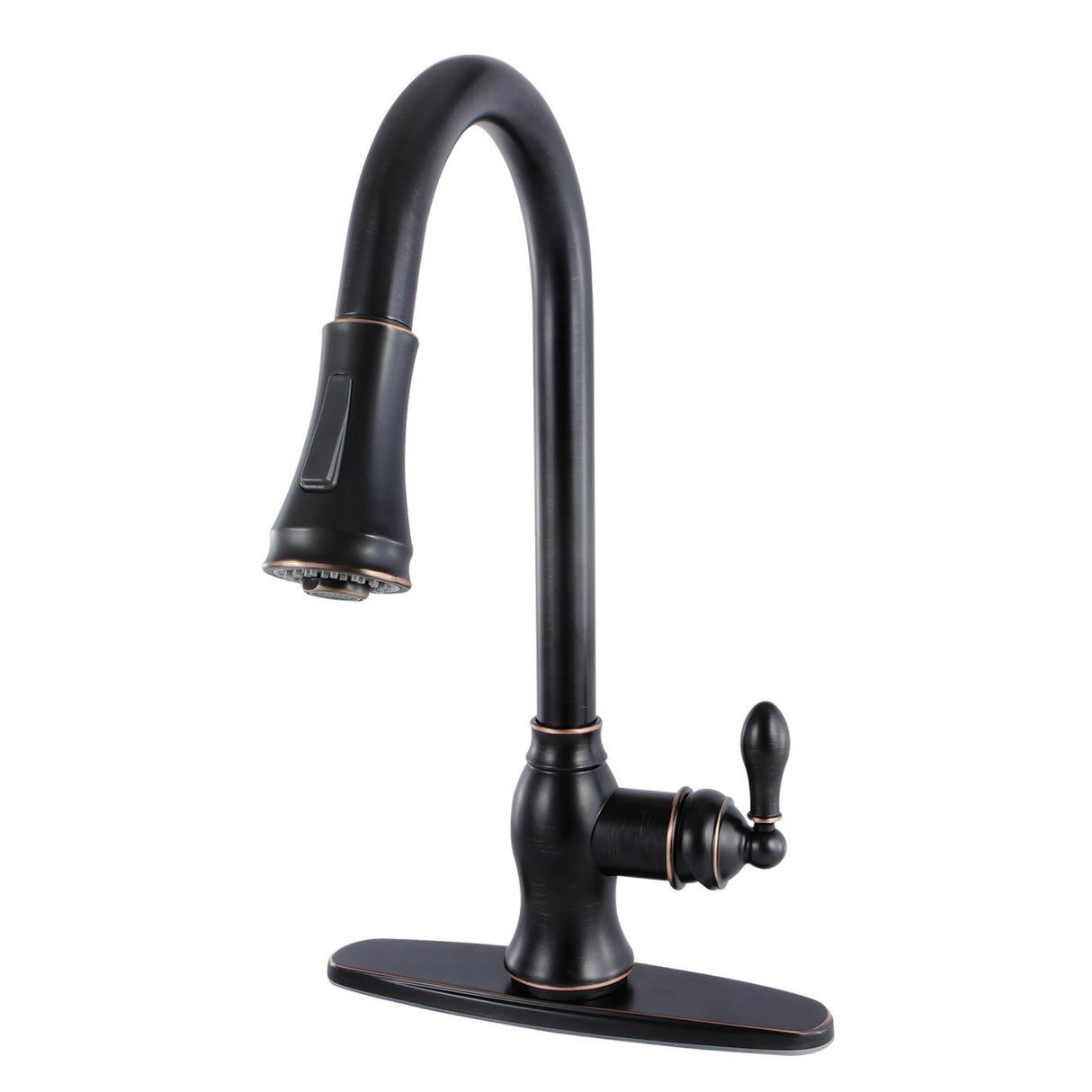 American Classic GSY7776ACL Single-Handle 1-or-3 Hole Deck Mount Pull-Down Sprayer Kitchen Faucet, Naples Bronze