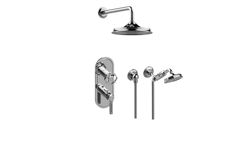GRAFF Polished Chrome M-Series Thermostatic Shower System - Shower with Handshower (Trim Only)  GT2.022WD-LM56C18-PC-T