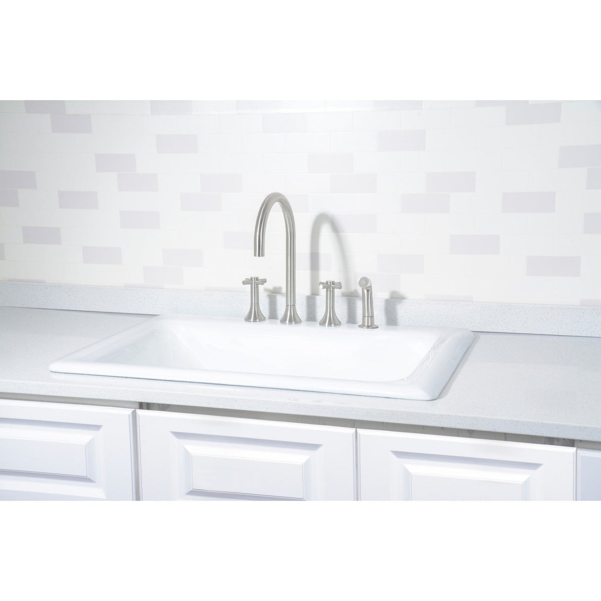 Towne GT252294 25-Inch Cast Iron Self-Rimming 4-Hole Single Bowl Drop-In Kitchen Sink, White