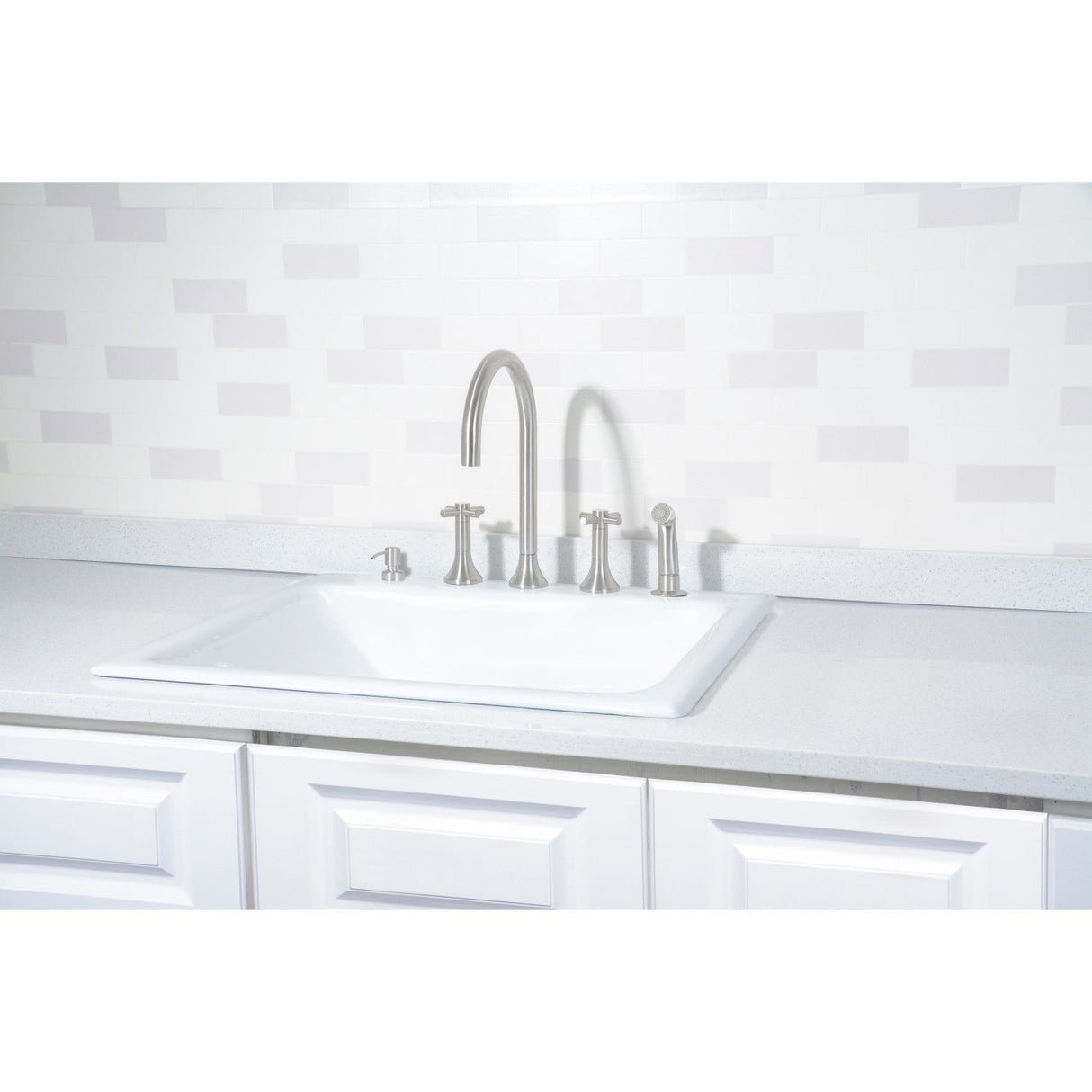 Towne GT252295 25-Inch Cast Iron Self-Rimming 5-Hole Single Bowl Drop-In Kitchen Sink, White