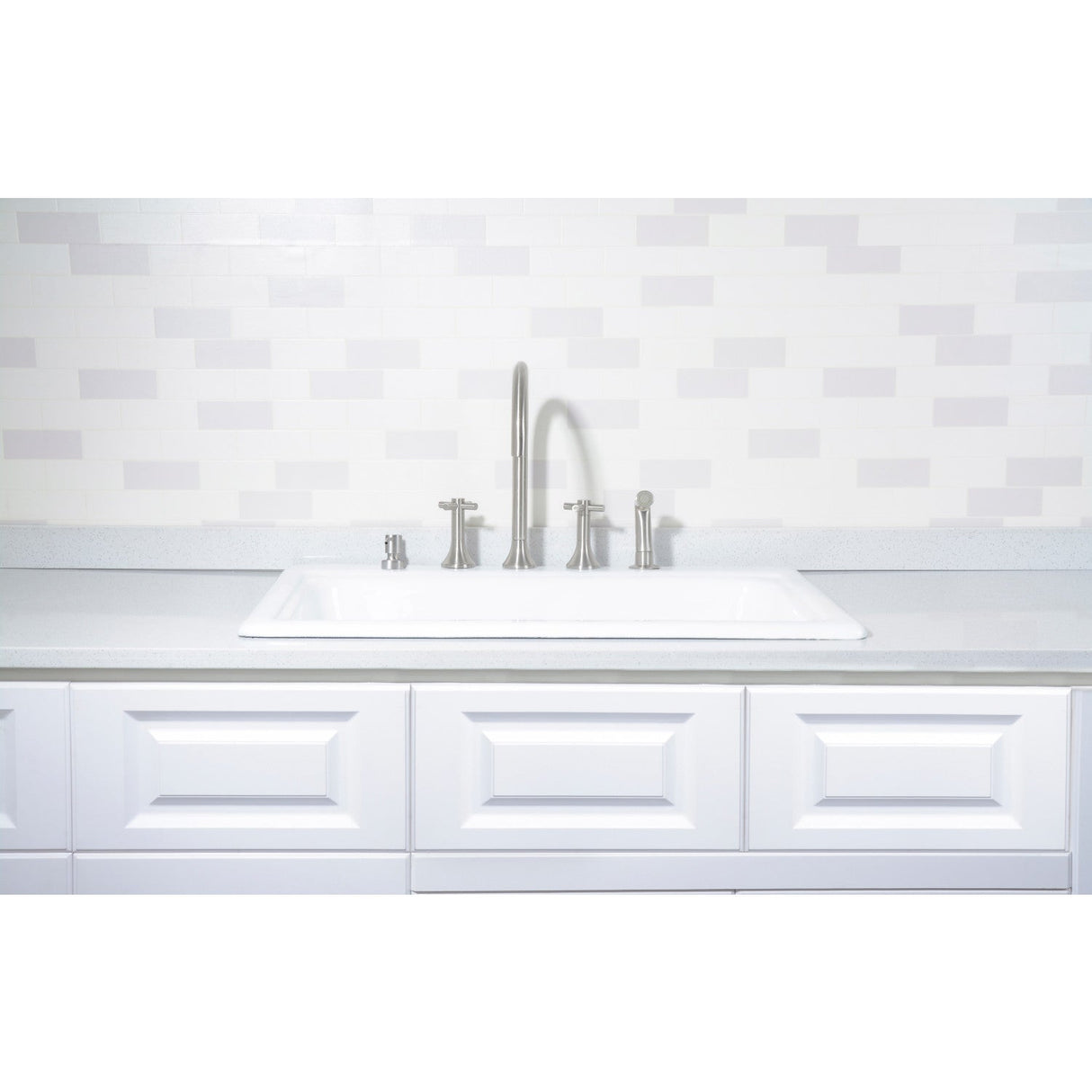 Towne GT332295 33-Inch Cast Iron Self-Rimming 5-Hole Single Bowl Drop-In Kitchen Sink, White