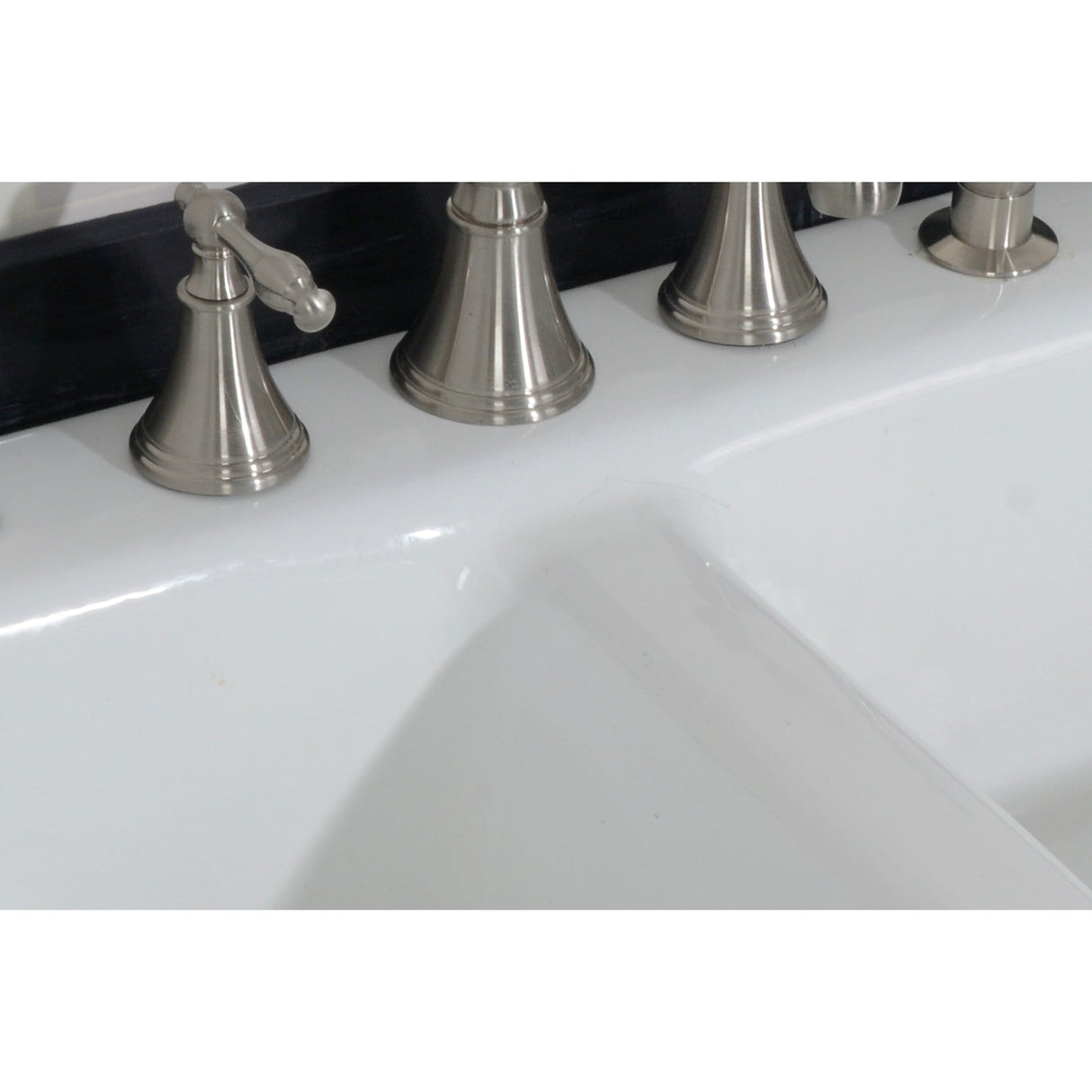 Petra Galley GT33229D4 33-Inch Cast Iron Self-Rimming 4-Hole Double Bowl Drop-In Kitchen Sink, White