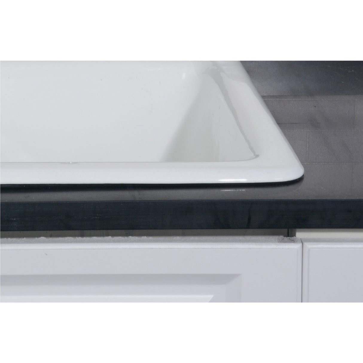 Petra Galley GT33229D5 33-Inch Cast Iron Self-Rimming 5-Hole Double Bowl Drop-In Kitchen Sink, White