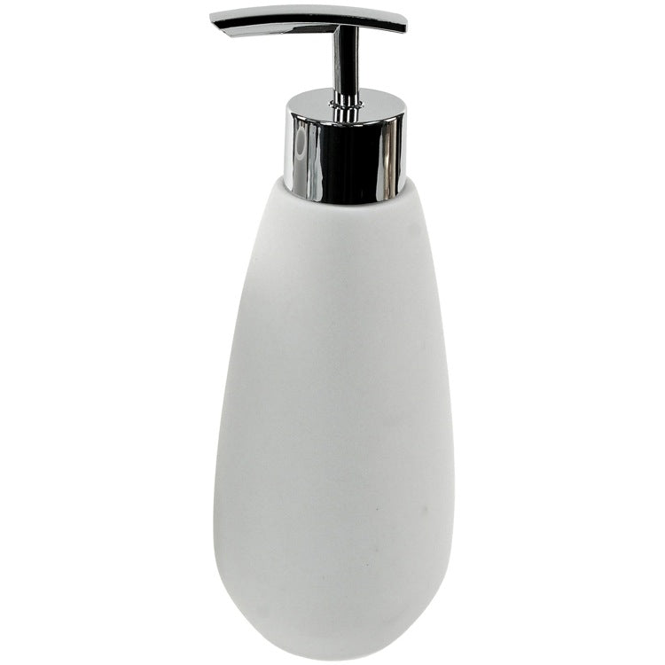 Soap Dispenser Made From Thermoplastic Resins and Stone in White Finish