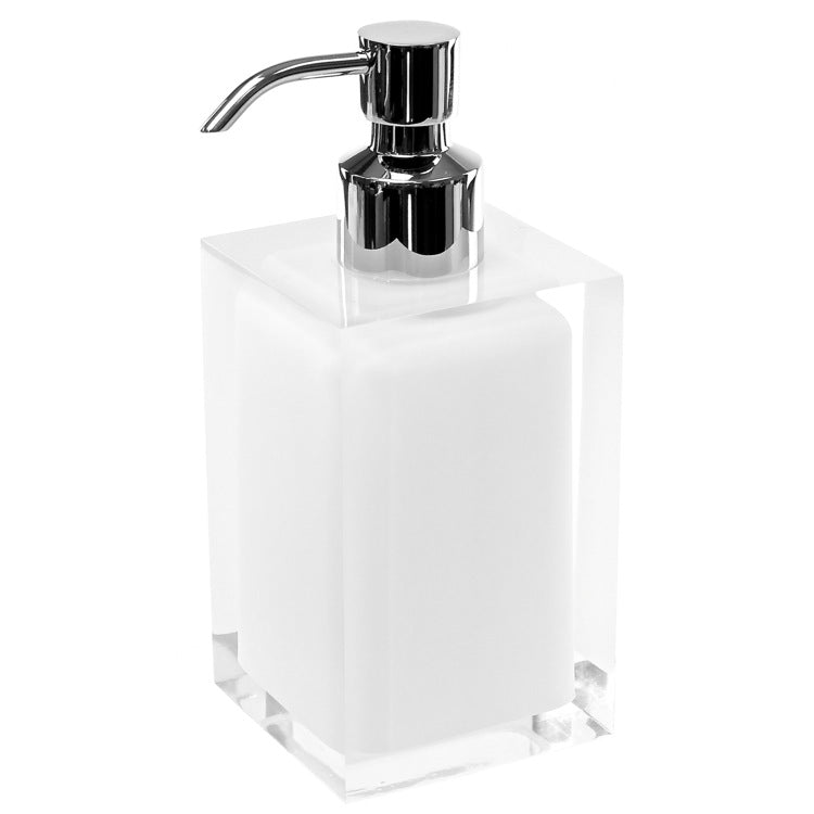 Soap Dispenser, Square, White, Countertop