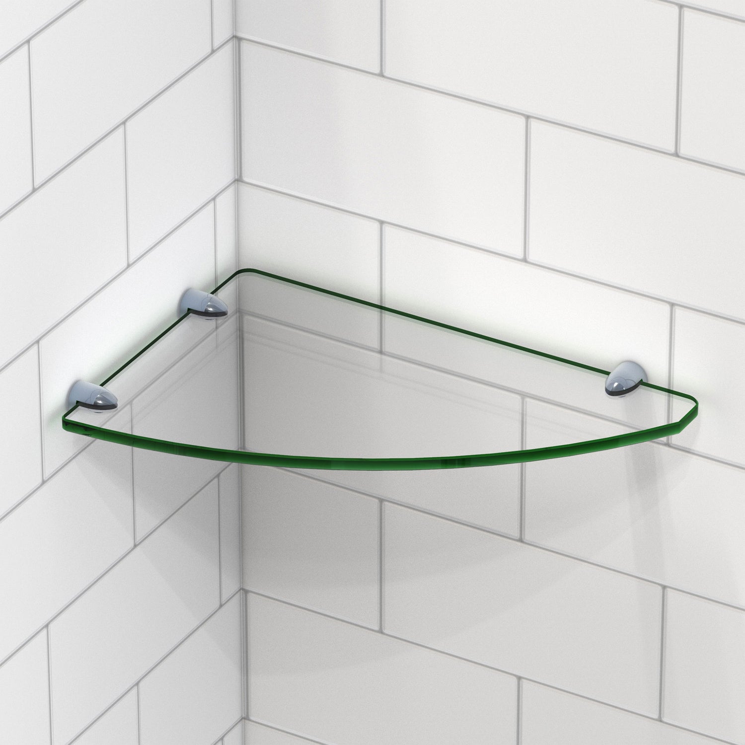 DreamLine 12 in. x 8 in. Corner Glass Shelf in Satin Black