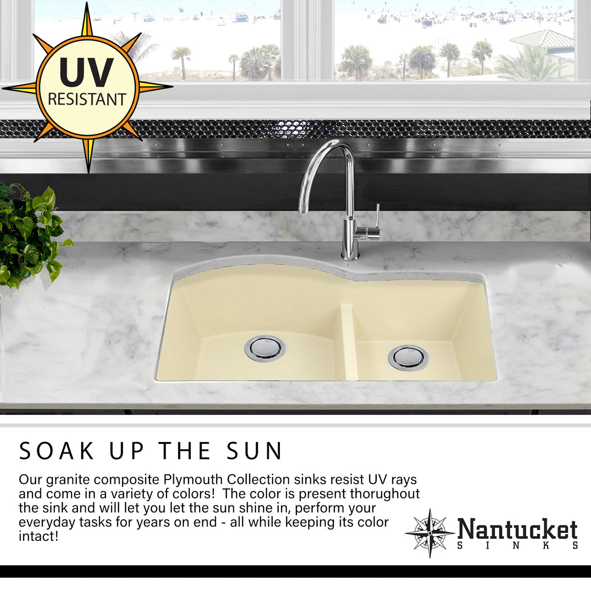 Nantucket Sinks 33-inch Undermount Granite Composite Sink in Titanium