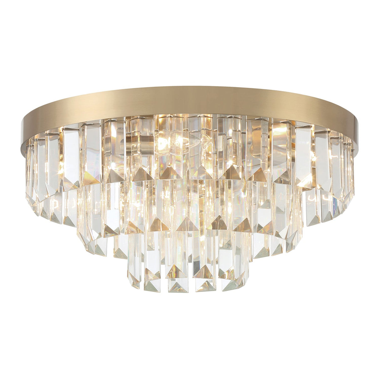 Hayes 8 Light Aged Brass Flush Mount HAY-1403-AG