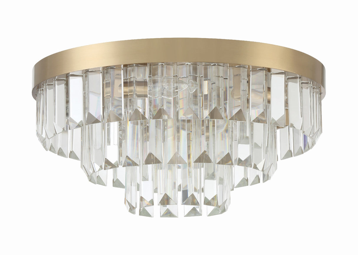 Hayes 8 Light Aged Brass Flush Mount HAY-1403-AG