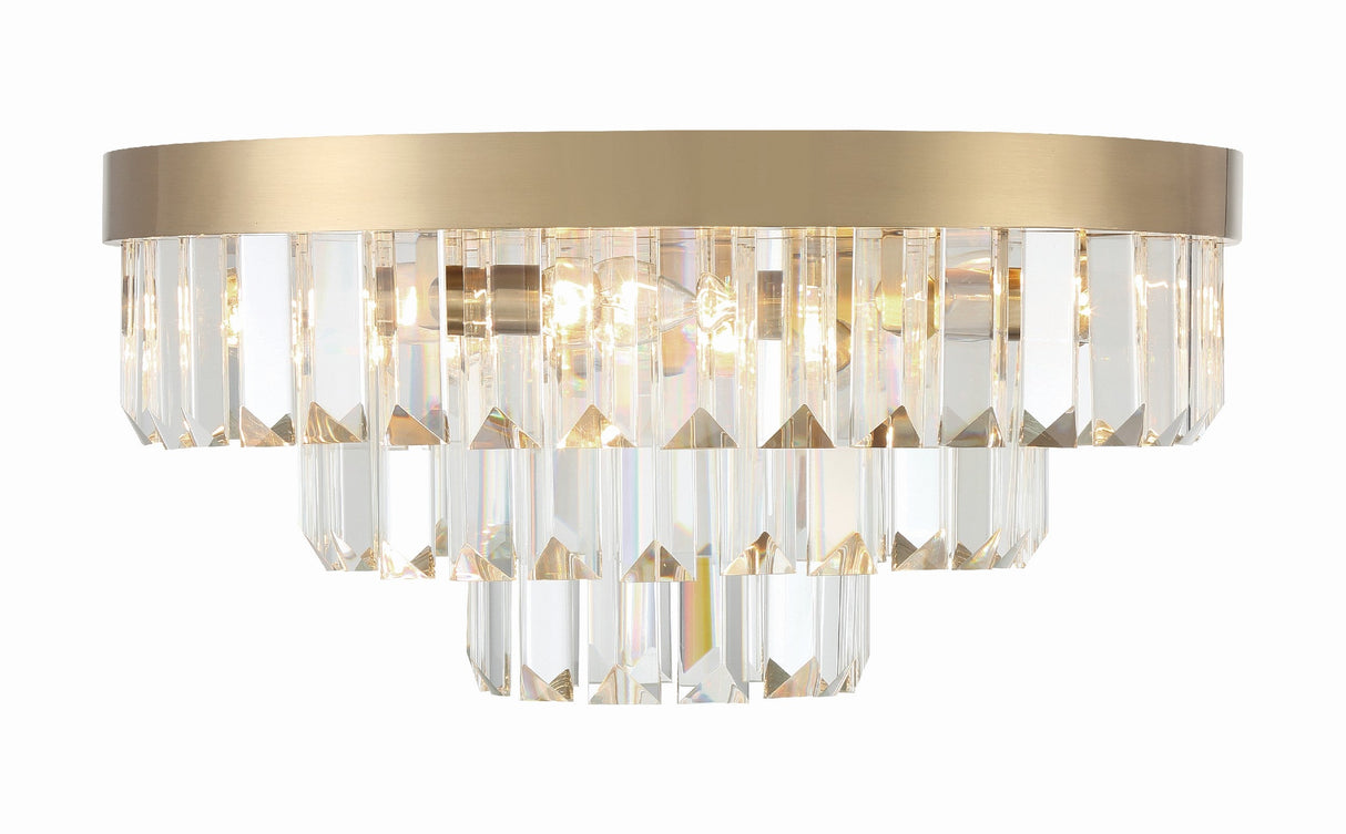 Hayes 8 Light Aged Brass Flush Mount HAY-1403-AG