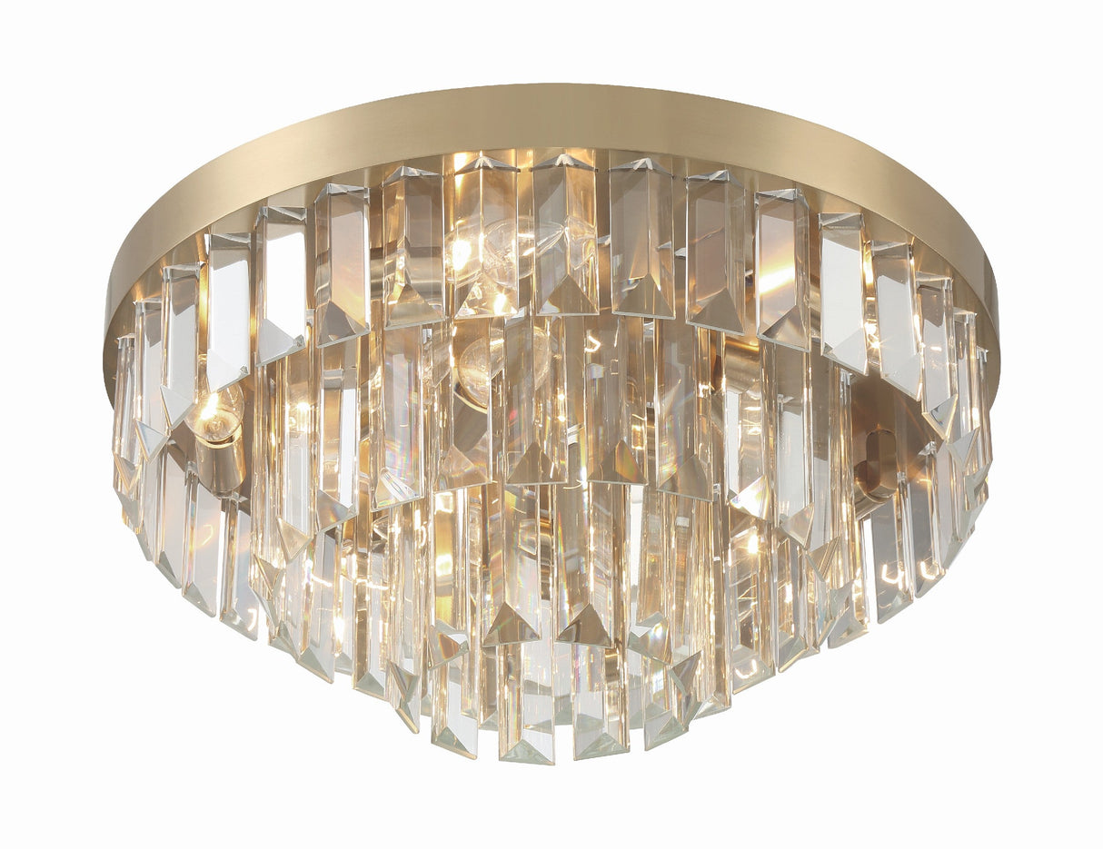 Hayes 8 Light Aged Brass Flush Mount HAY-1403-AG