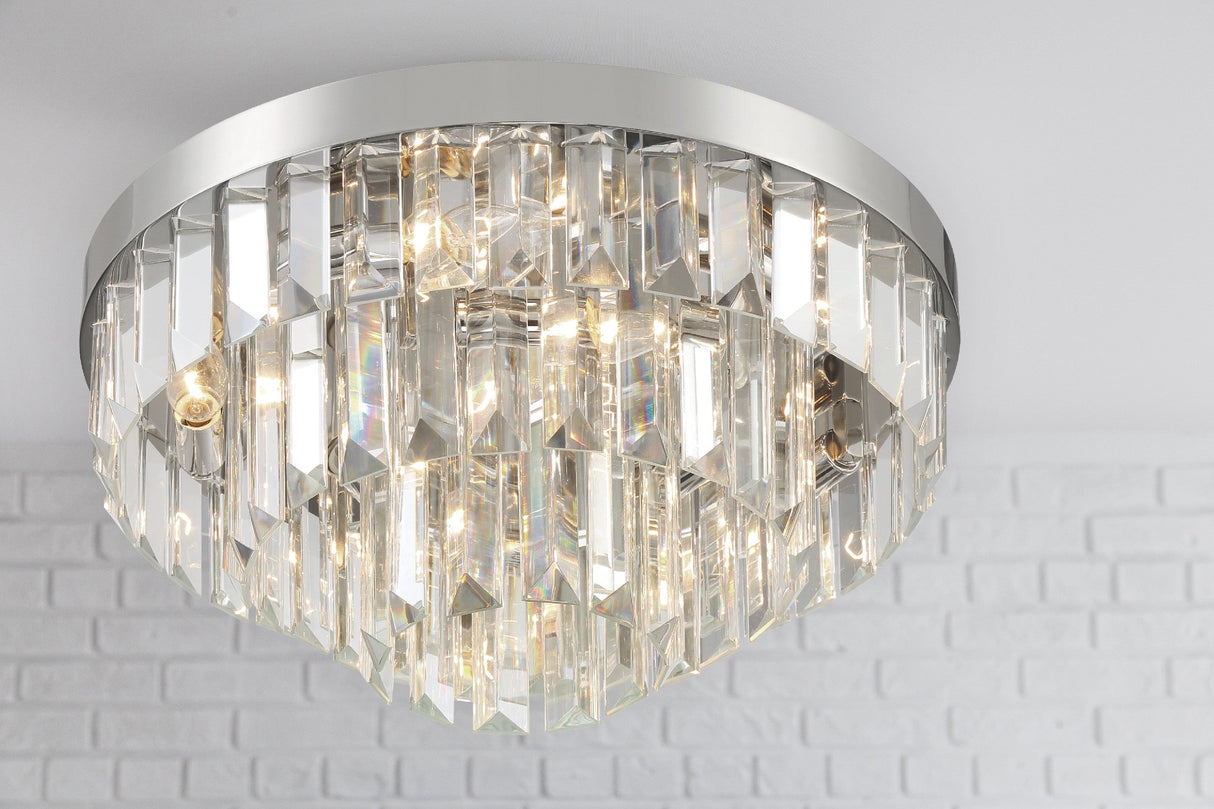 Hayes 8 Light Aged Brass Flush Mount HAY-1403-AG