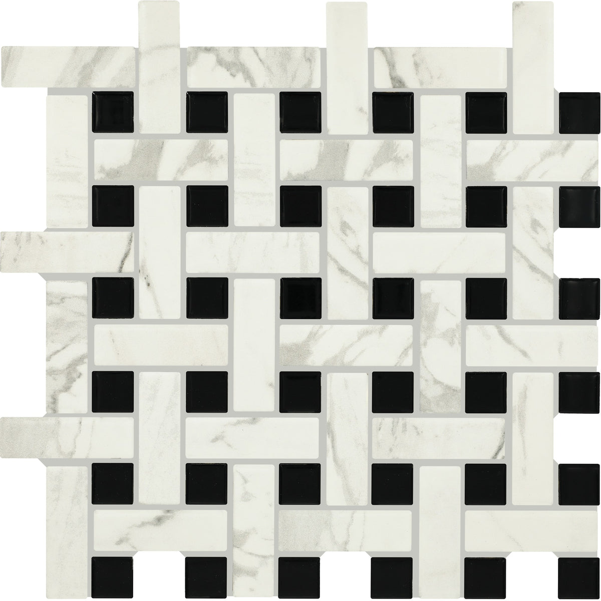 Daltile Lexstone Arctic Weave Basketweave Mixed Mosaic Tile