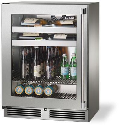 Perlick 24" Signature Series Outdoor Built-In Glass Door Beverage Center with 3.1 cu. ft. Capacity in Stainless Steel (HH24BM-4-3)