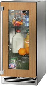 Perlick 15" Signature Series Outdoor Built-In Counter Depth Compact Refrigerator with 2.8 cu. ft. Capacity, with Glass Door in Panel Ready  (HP15RM-4-4)