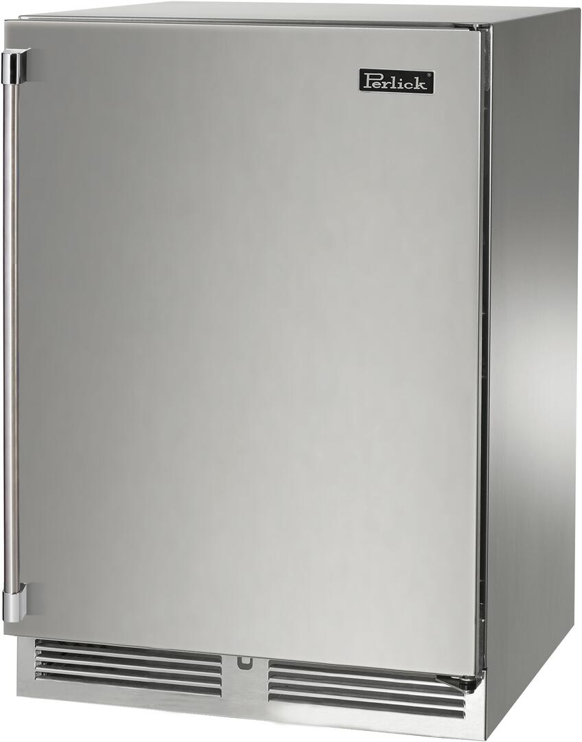 Perlick 24" Signature Series Outdoor Built-In Counter Depth Compact Freezer with 5.2 cu. ft. Capacity in Stainless Steel (HP24FM-4-1)