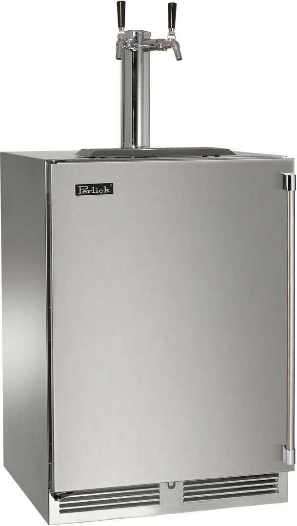 Perlick 24" Signature Series Marine Beer Dispenser with 5.2 cu. ft. Capacity Dual Tap in Stainless Steel (HP24TM-4-1-2)