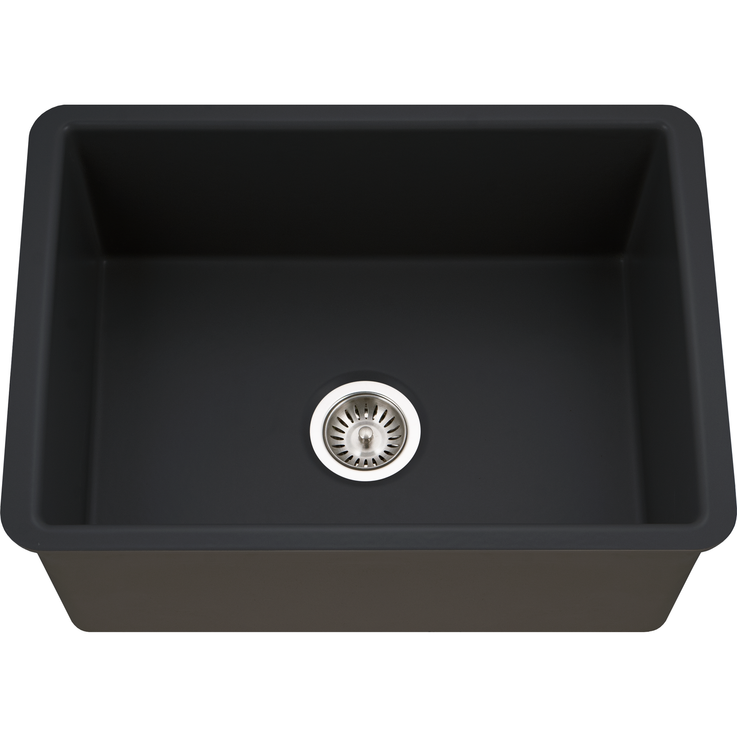 Hamat - CHE-2619SU-MB - Undermount Fireclay Single Bowl Kitchen Sink, Matte Black