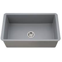 Hamat - CHE-3219SU-MG - Undermount Fireclay Single Bowl Kitchen Sink, Matte Grey