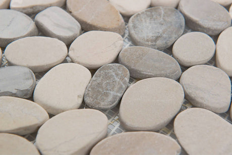 Zen Harmony Warm Blend Flat Matte Pebble Mosaics. 1 Sheet = Sq. Ft. (76-465)