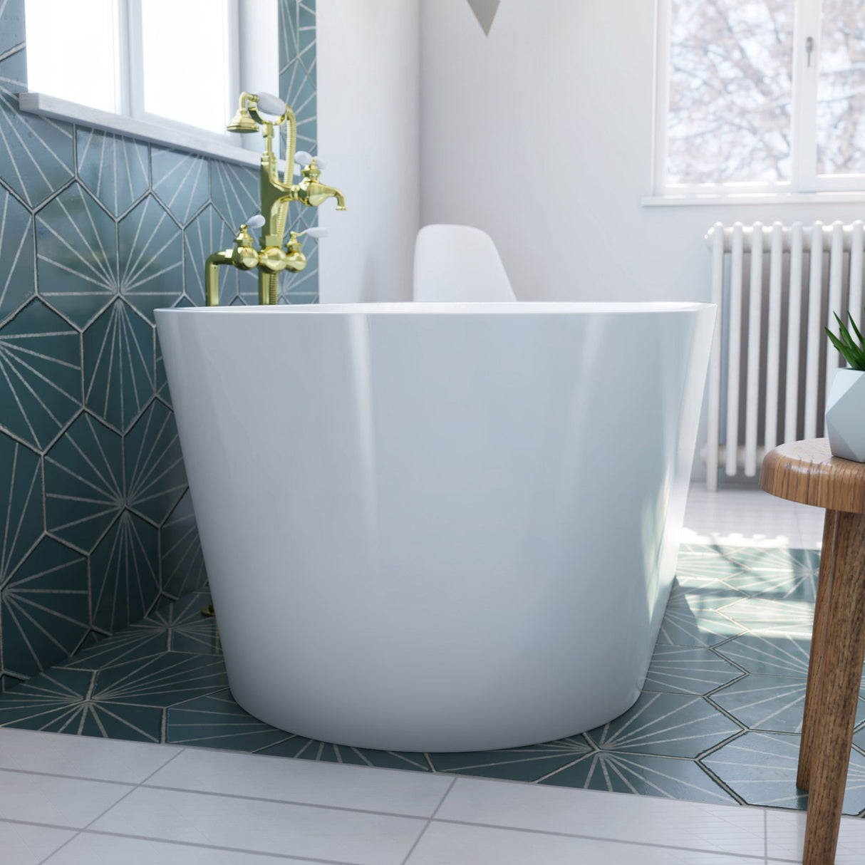 DreamLine Havana 67 in. L x 23 in. H White Acrylic Freestanding Bathtub