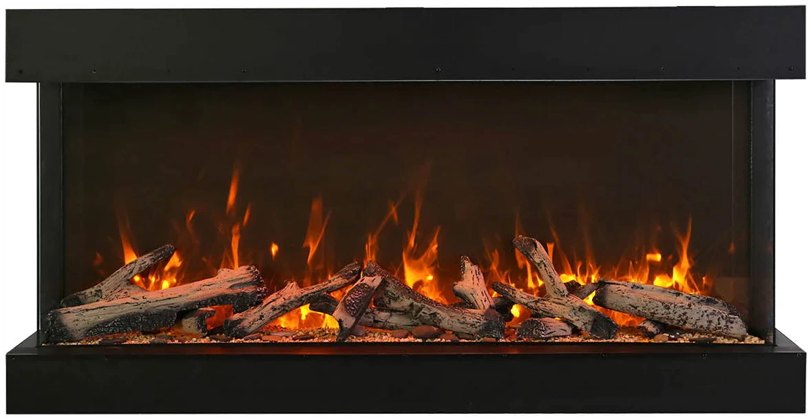 Amantii 88-TRV-XT-XL Trv View Extra Tall Smart Electric - 88" Indoor / Outdoor WiFi Enabled  3 Sided Electric Fireplace Featuring a 22" Height, MultiFunction Remote, Multi Speed Flame Motor, and a Selection of Media Options